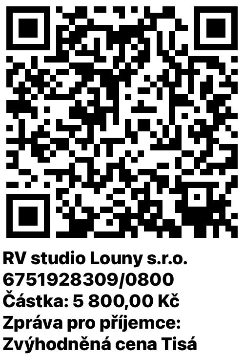 QR kód pro Early Bird platbu 5 800 Kč