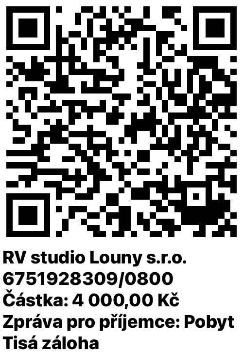 QR kód pro zálohu 4 000 Kč