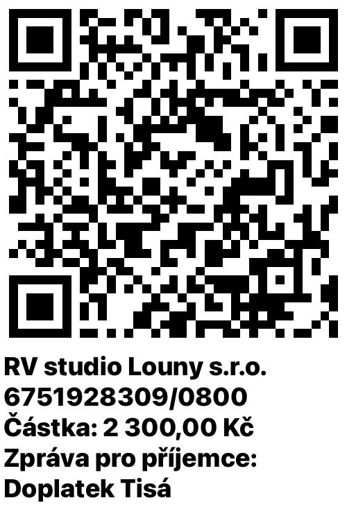 QR kód pro doplatek 2 300 Kč